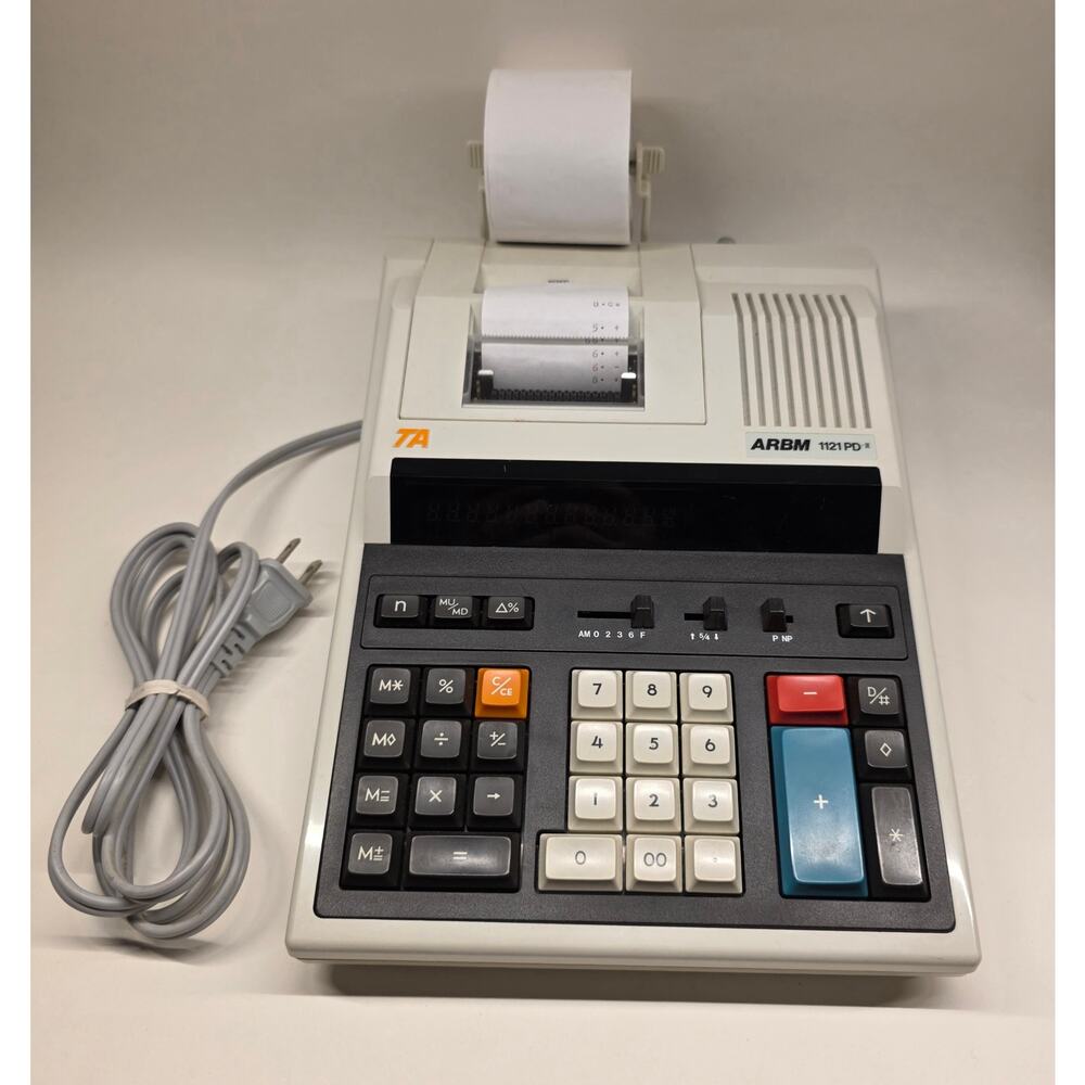 TA ARBM 1121 PD-II Printing Calculator Adding Machine Made in Japan